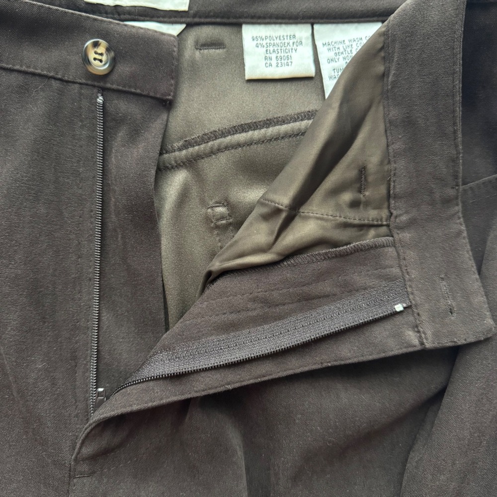 VTG Talbots Womens Pants 10 Chocolate Brown Stretch High‎ Rise Straight Leg - Picture 7 of 8